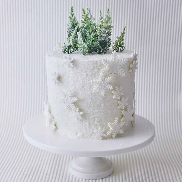 Winter Wonderland Snowflake Cake