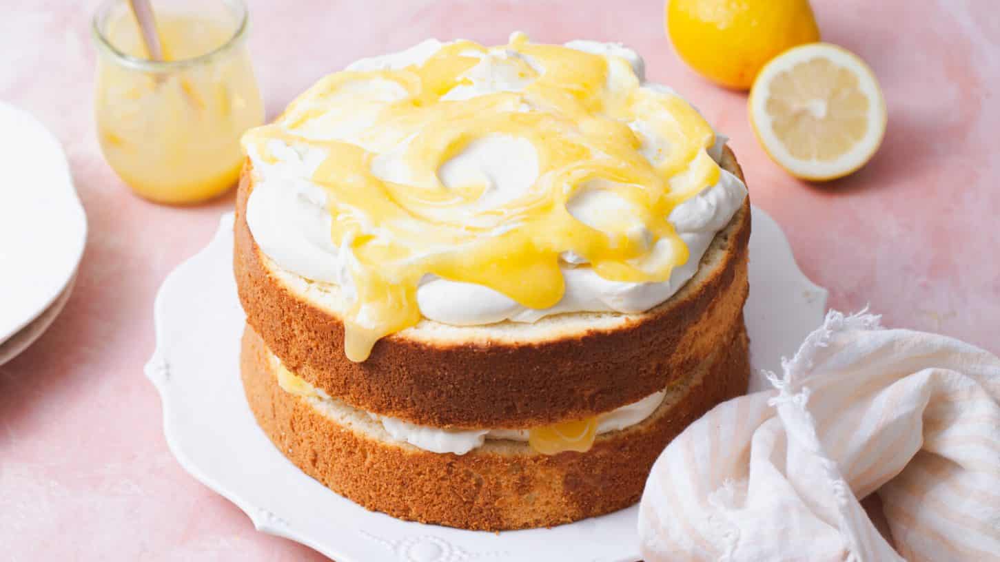 Lemon Chiffon Cake with Mascarpone Cream