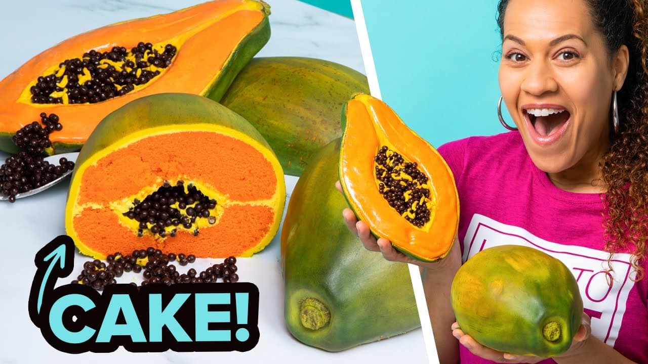 Giant Papaya Fruit Made Of CAKE! | How To...