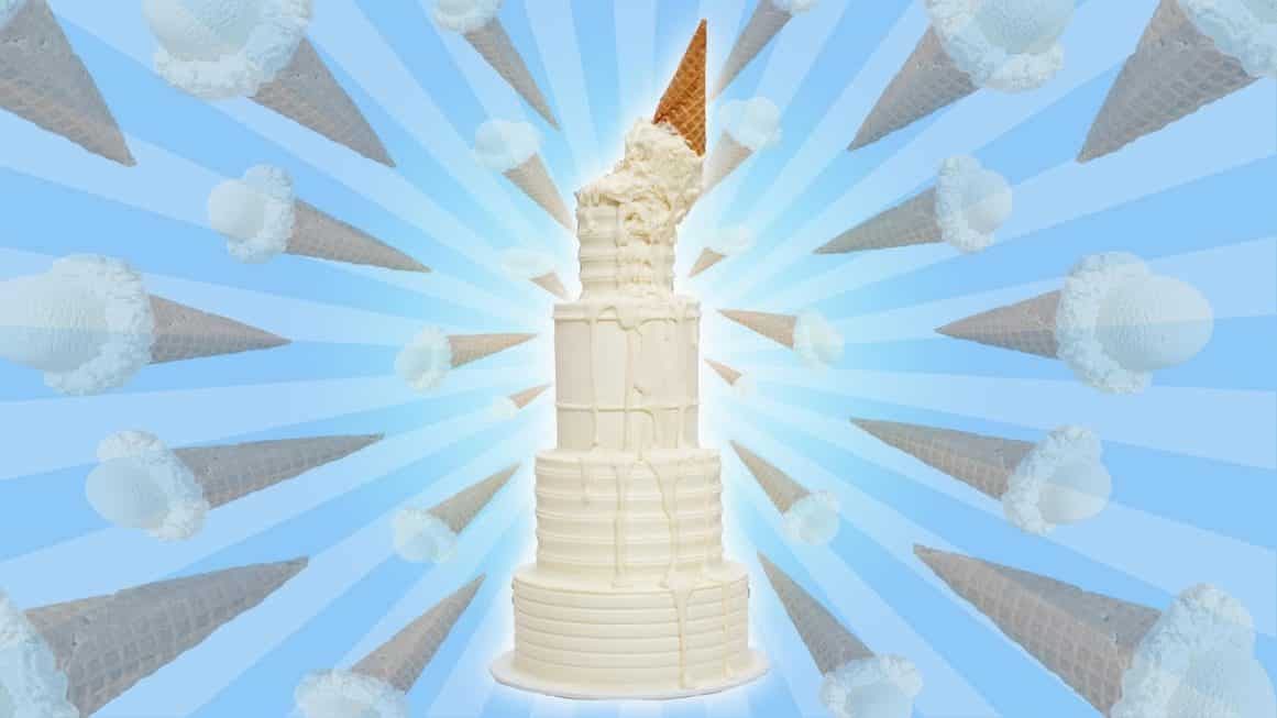 Drippy Ice Cream Wedding Cake