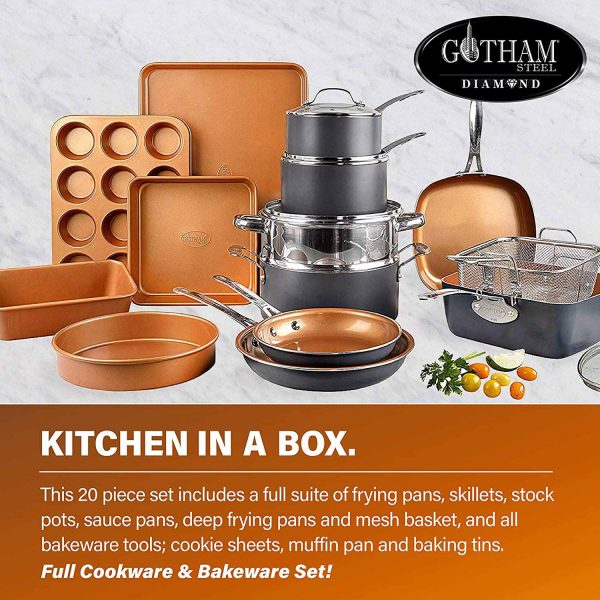 Gotham Steel 20 Piece Cookware and Bakeware Set