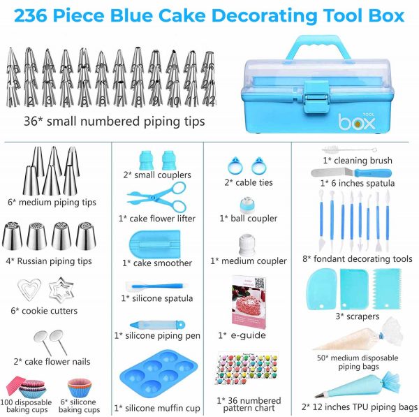 Blue Cake Decorating Tool Box