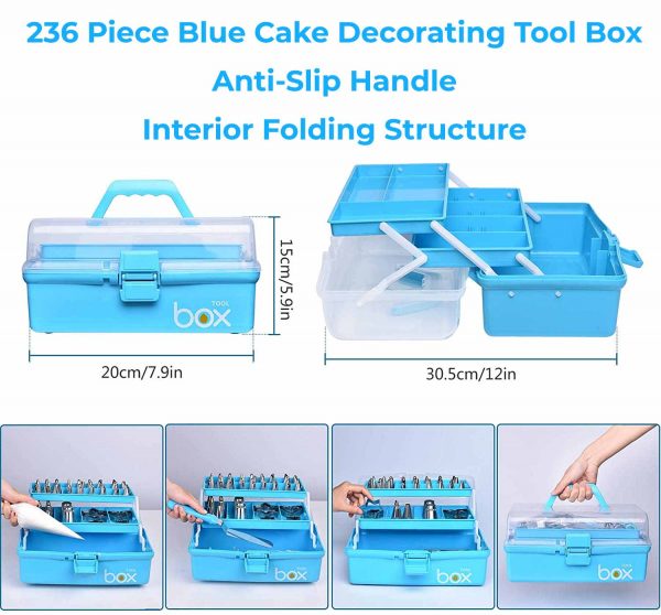 236 Piece Blue Decorating Tool Box