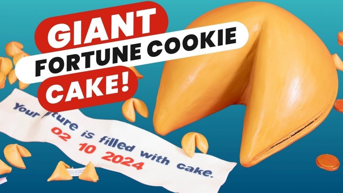 Giant Fortune Cookie Cake