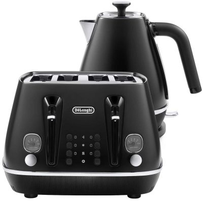 De'Longhi Distinta X Black Set 4 Slice Toaster & 1.7L Kettle